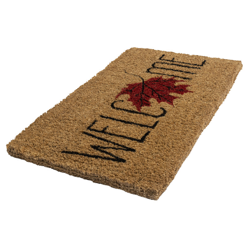 Maple Welcome Handwoven Coconut Fiber Doormat