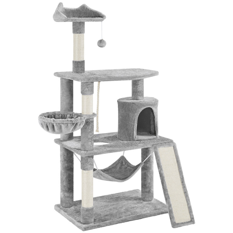 Cat Tree Tower, Light Gray, 63.5"H x 29.3" W X 30" D