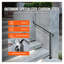 Rampe d'escalier extérieure pour marches en béton - Rampe en fer forgé noir robuste avec ensemble de fixation murale et au sol