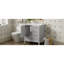 Meuble-lavabo 30 po, armoire grise moderne avec bois massif, lavabo, 3 tiroirs et porte pour meuble-lavabo fascinant, structure en bois, lavabo en céramique, superbe fermeture silencieuse-100111175