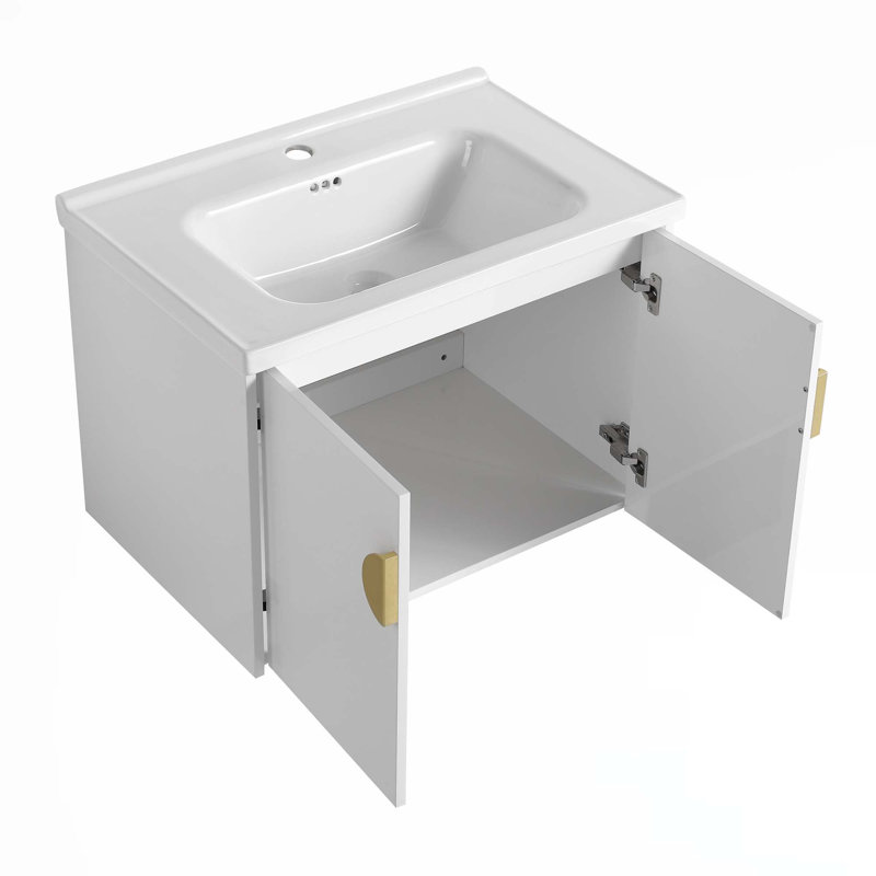 Meuble-lavabo à fermeture en douceur avec lavabo