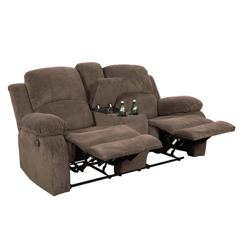 Ashtonbury - Flannel Reclining Loveseat for Living Room, Brown Corduroy