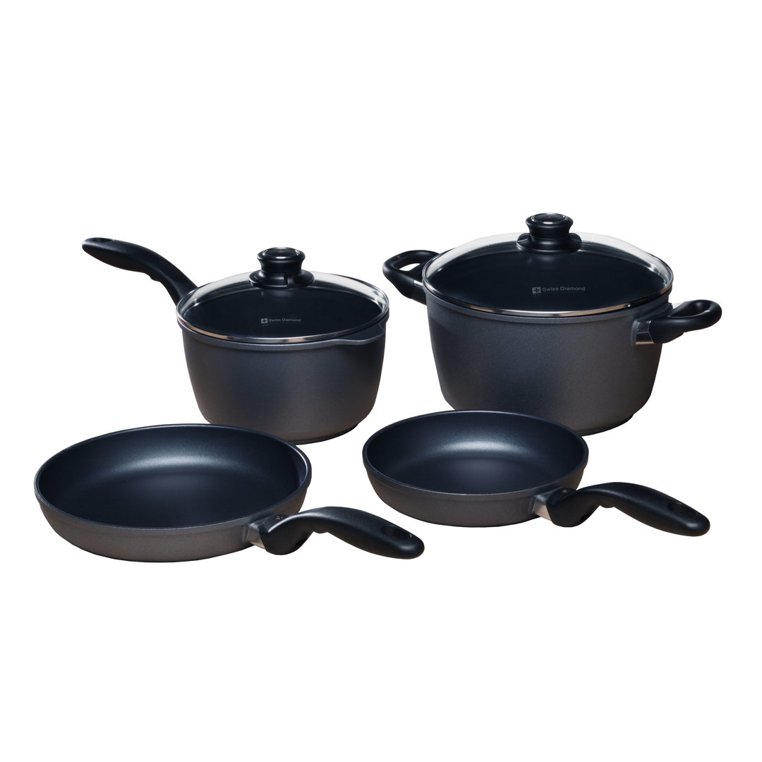 6 - Piece Non-Stick Aluminum Cookware Set Swiss Diamond