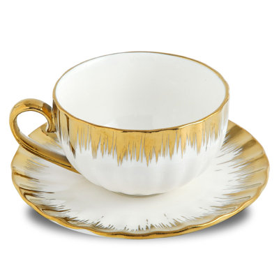 Tasses à cappuccino avec soucoupes, ensemble de tasses à expresso double en porcelaine 7 oz, tasses à café turques en céramique avec garniture, ensemble de tasses à thé de 6, tasses à café pour café au lait, moka, au lait