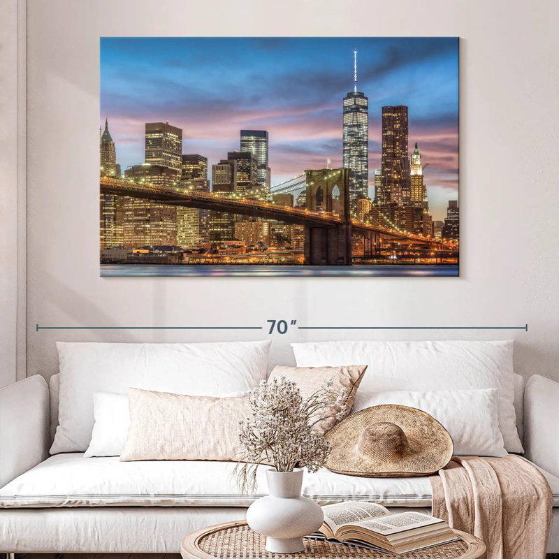 Lilie Brooklyn Bridge Skyline, H 34 po x l 51 po