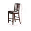 Chaises à hauteur de comptoir rembourrées Darrell au fini brun foncé, ensemble de 2
