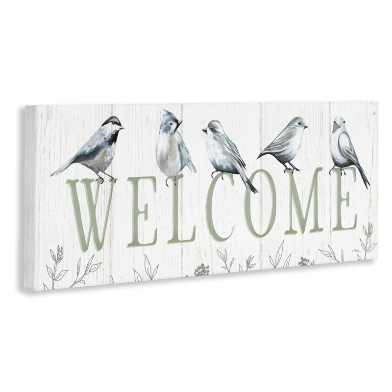 Toile délicate «Welcome Birds», conception par Elizabeth Tyndall, H 10 po x l 24 po