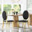 Modern Dining Chair Set, Oval Backrest Faux Leather Upholstery And Polished Stainless Steel Legs-134372791-134372790