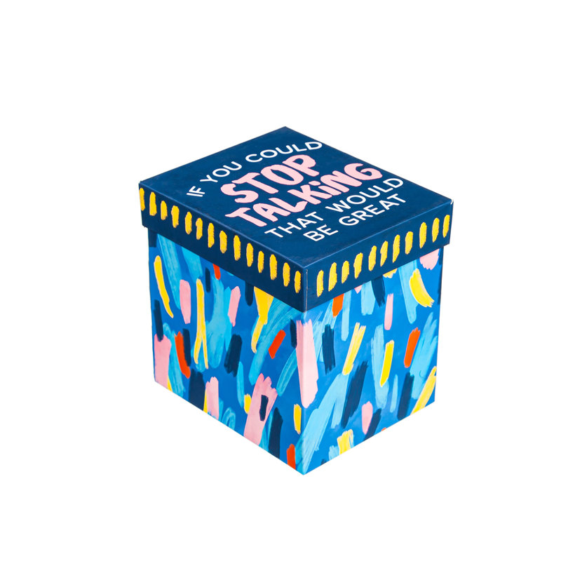 14 oz. Ceramic Cup with Matching Gift Box, "Stop Talking"