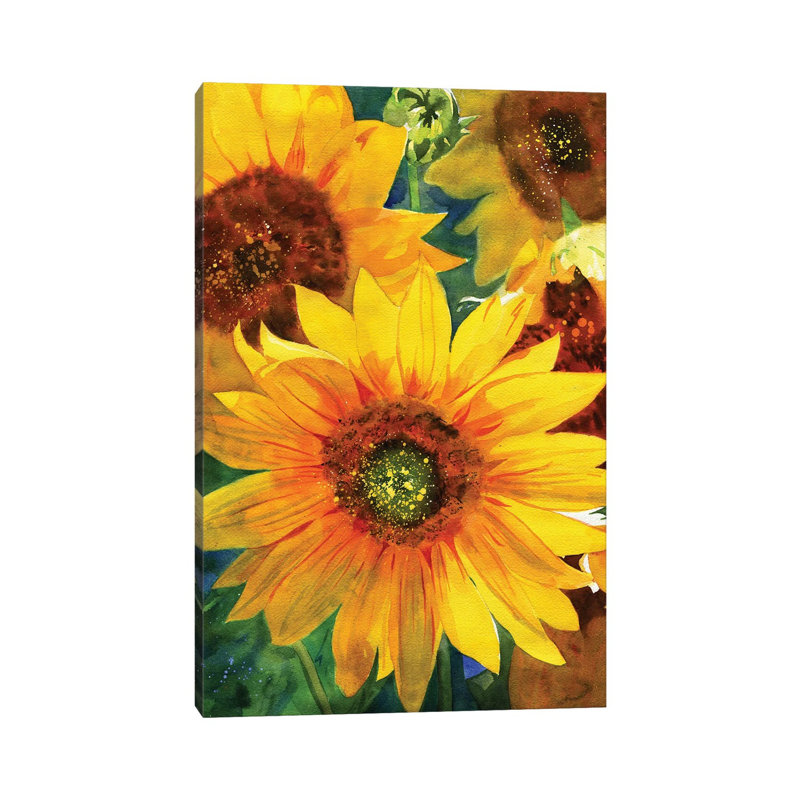 Sunflowers 1 Piece Painting on Canvas, 66.04cm H x 45.72cm W x 1.91cm D, Wrapped Canvas