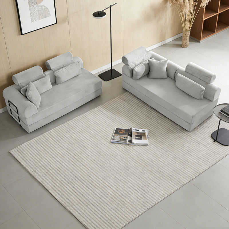 L shape Modular Sectional Sofa, Light Gray