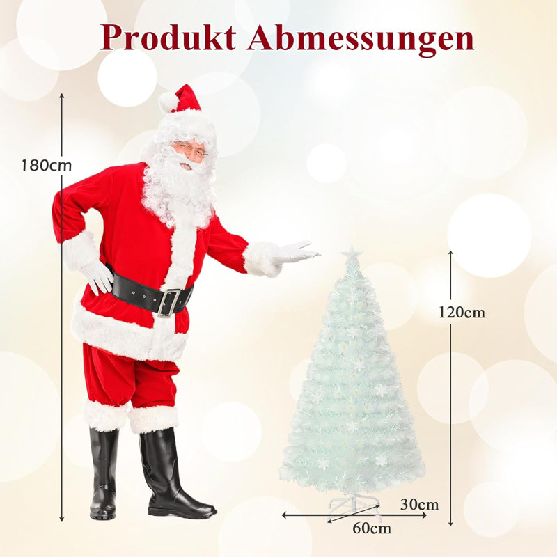 Lighted Artificial Pine Christmas Tree, 120cm H