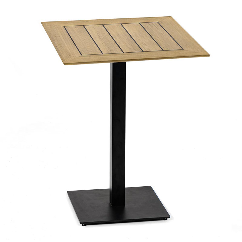 Outdoor Square Teak Bar Table, 24" L x 24" D