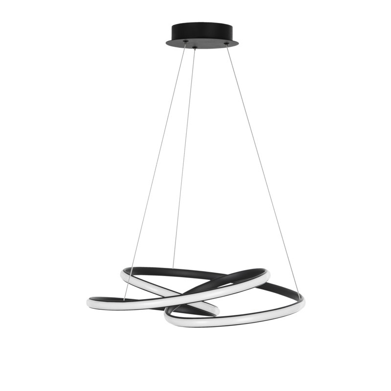 1 - Light LED Geometric Pendant, Black