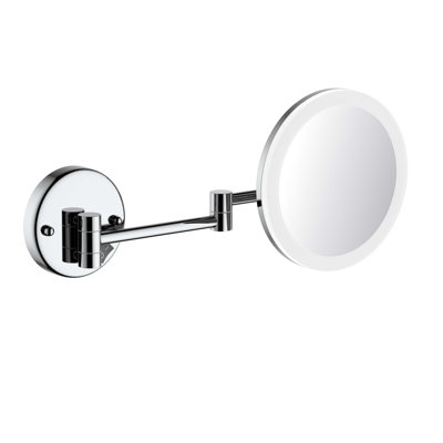 Circular LED Wall Mount One Side 5x Magnifying Makeup Mirror