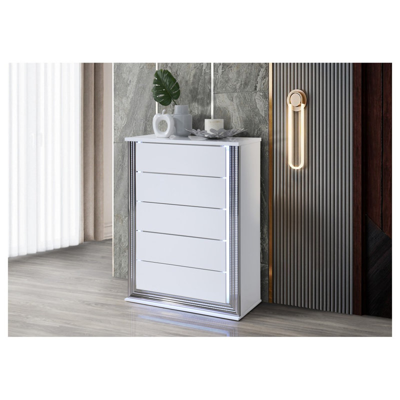Commode lisse de lune avec DEL
