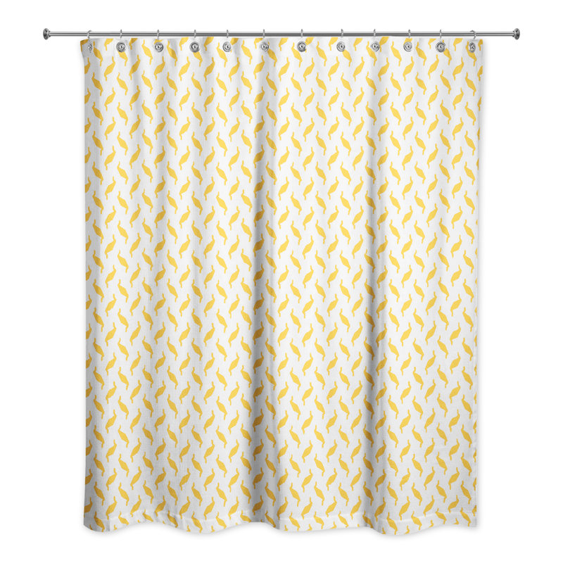 Rideau de douche simple Florizel, Jaune