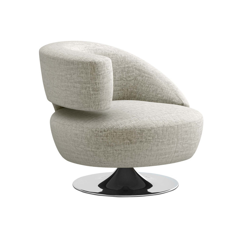 Isabella Upholstered Swivel Barrel Chair, Storm