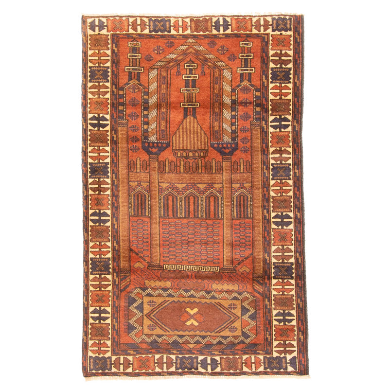 Tapis cuivre Teimani 2 pi 7 po x 4 pi 4 po