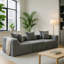 Modular 3-Seat Sectional Sofa, All-Foam Deep-Seat Couch With Textured Chenille, Low-Profile Modern Design, Compressed Shipping & Easy Setup-1594720077