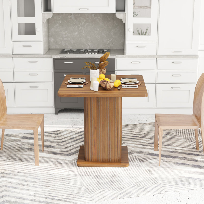 Petite table de salle à manger pour 2-4, table de cuisine carrée 31,5 pouces avec rangement pour la salle à manger, peu encombrante