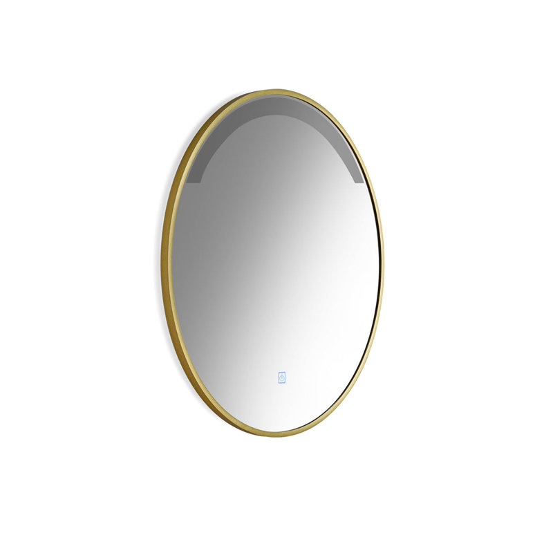 Danayla Aluminum Round Mirror, Gold