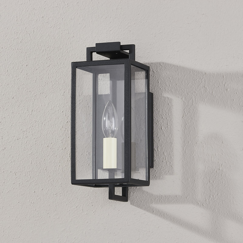 Beckham 1 - Light Outdoor Sconce, Forged Iron, 12" H x 4.75" W x 6" D