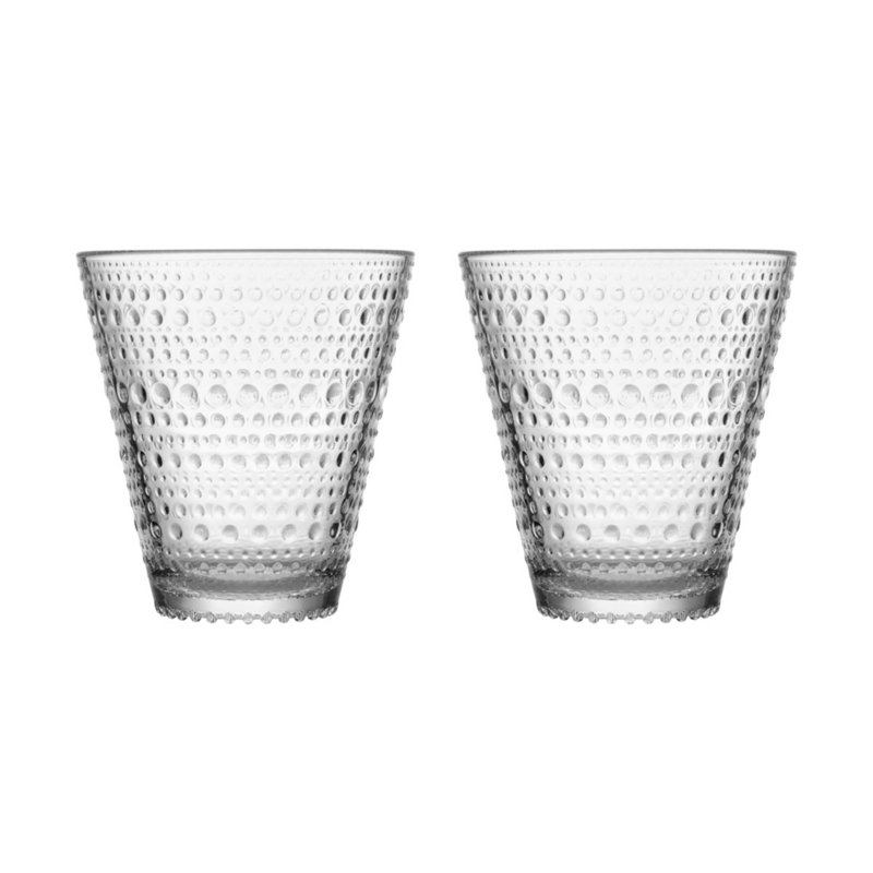 Oiva Toikka Inspired 10oz Clear Bubble Textured Glassware Set
