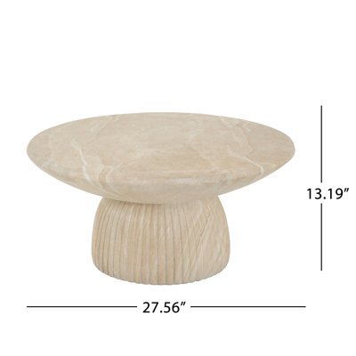 Fluted Modern Wabi Sabi Round Cocktail Table