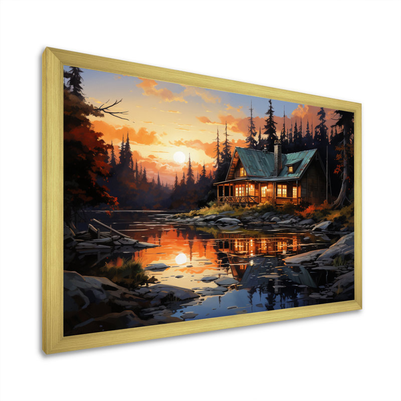 Canada Lakehouse Retreat IV - Imprimé, H 30 po x l 40 po x P 1,5 po, Cadre doré à une seule photo