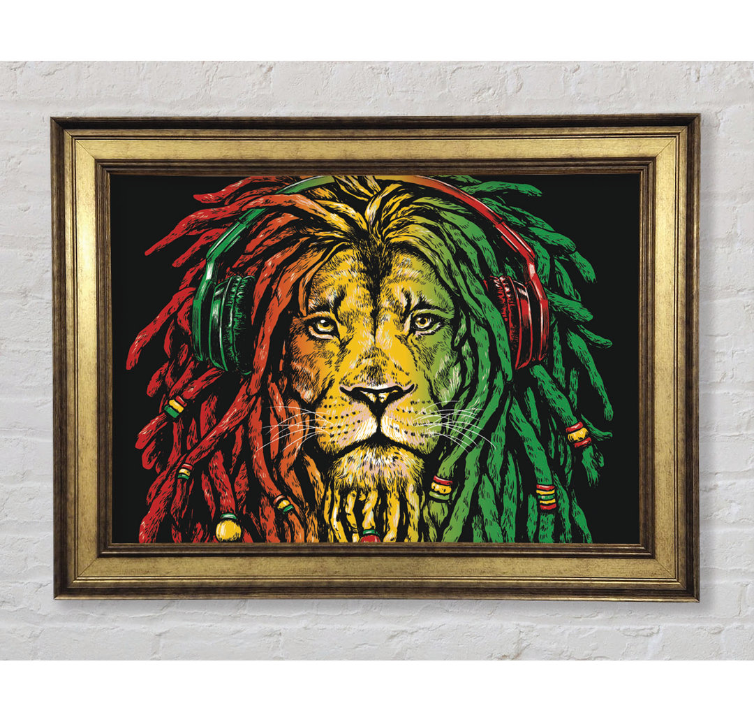 Rasta Lion - Einzelner Bilderrahmen Kunstdrucke