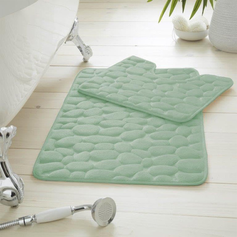 Memory Foam Non-Slip Bath Mat, Sage Green
