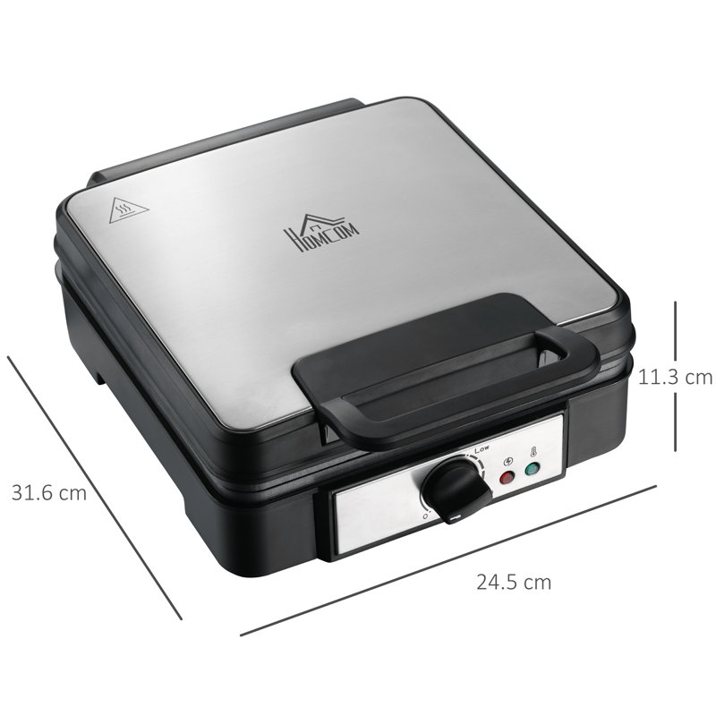 HOMCOM 1cm Non Stick Electric Grill with Lid