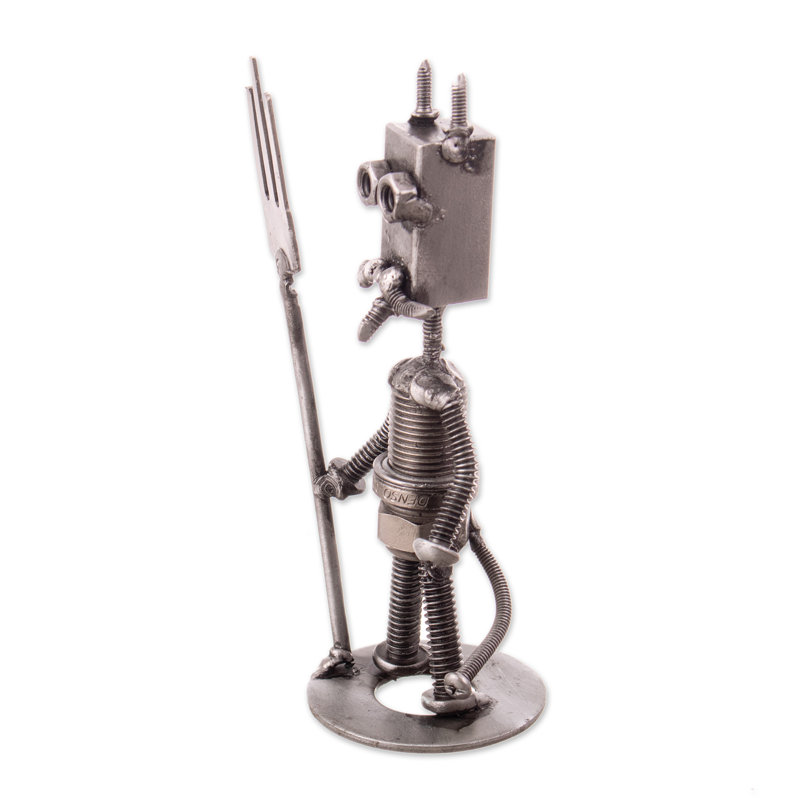 Novica Handmade Mischievous Devil Recycled Metal Figurine