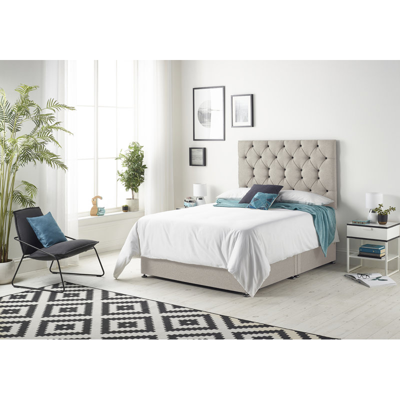 Copple Coilsprung Divan Bed Set, Small Double (4'), Pink, 2 Drawers