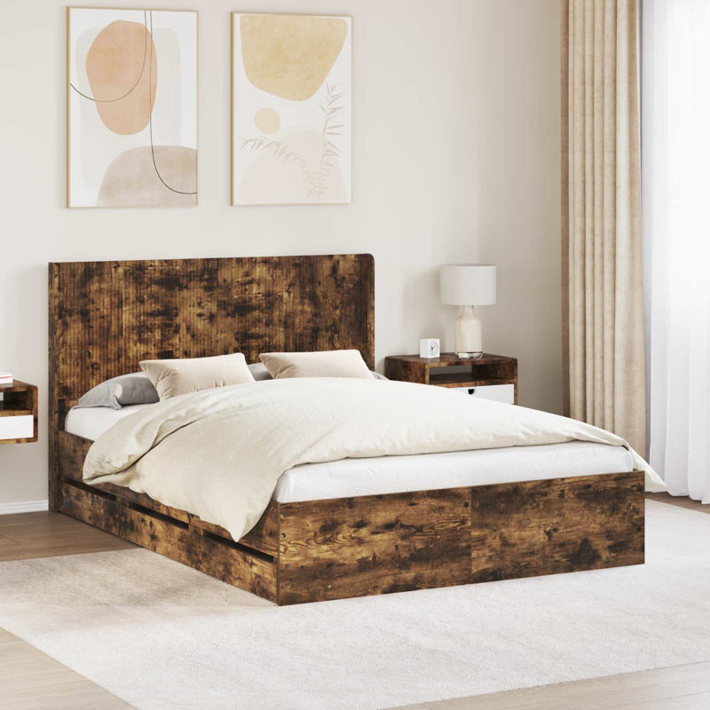 Bed, European Double (140 x 200 cm), Smoked Oak