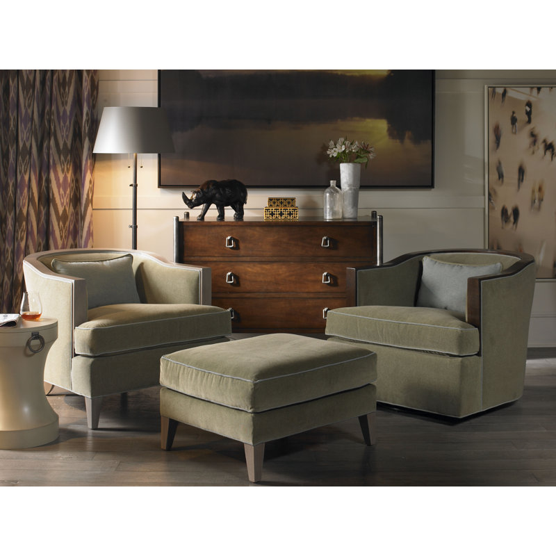 Burlingame Swivel Barrel Chair, Havana, Impala Storm