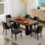 Table compacte en noyer et noir avec 4/6 chaises en tissu, style compact pour la cuisine / salle à manger-1786355359-1786355353