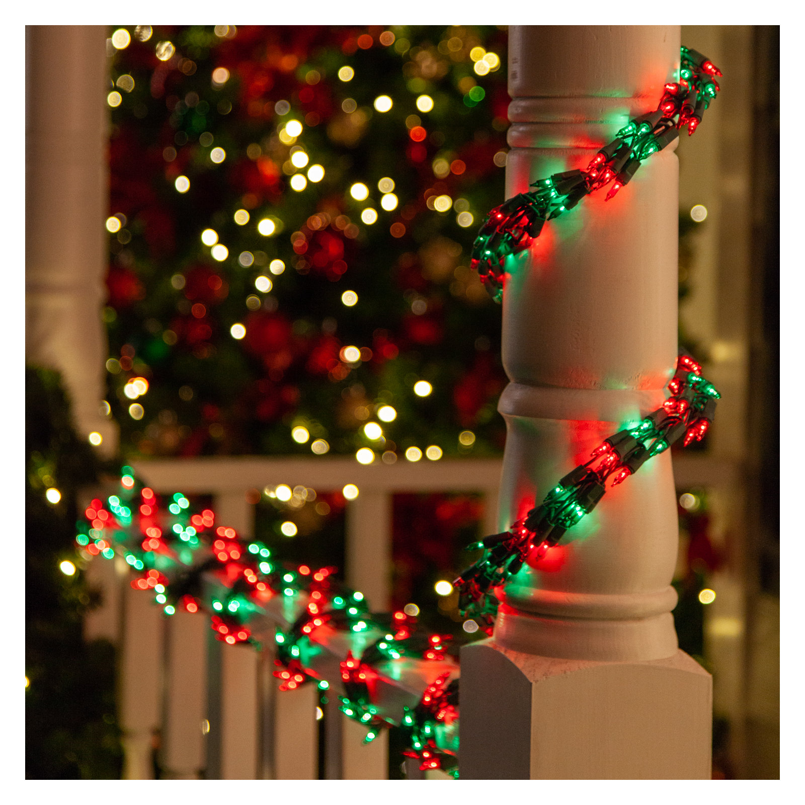 300 Bulb Garland String Lighting, Red and Green