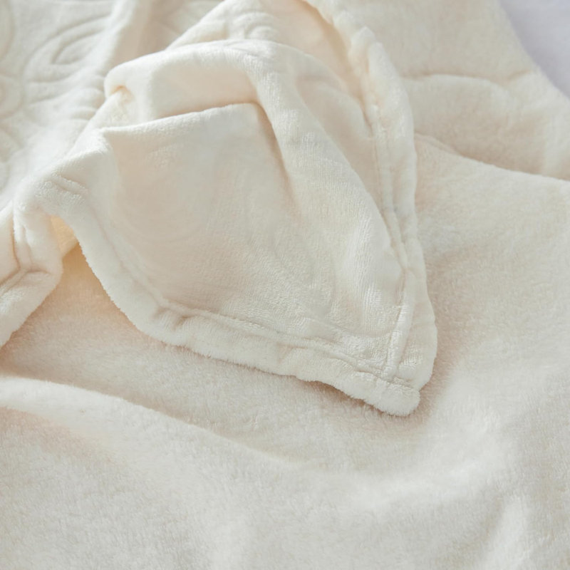 Jeté pour couvertures douces et moelleuses pour femmes, Crème, crème