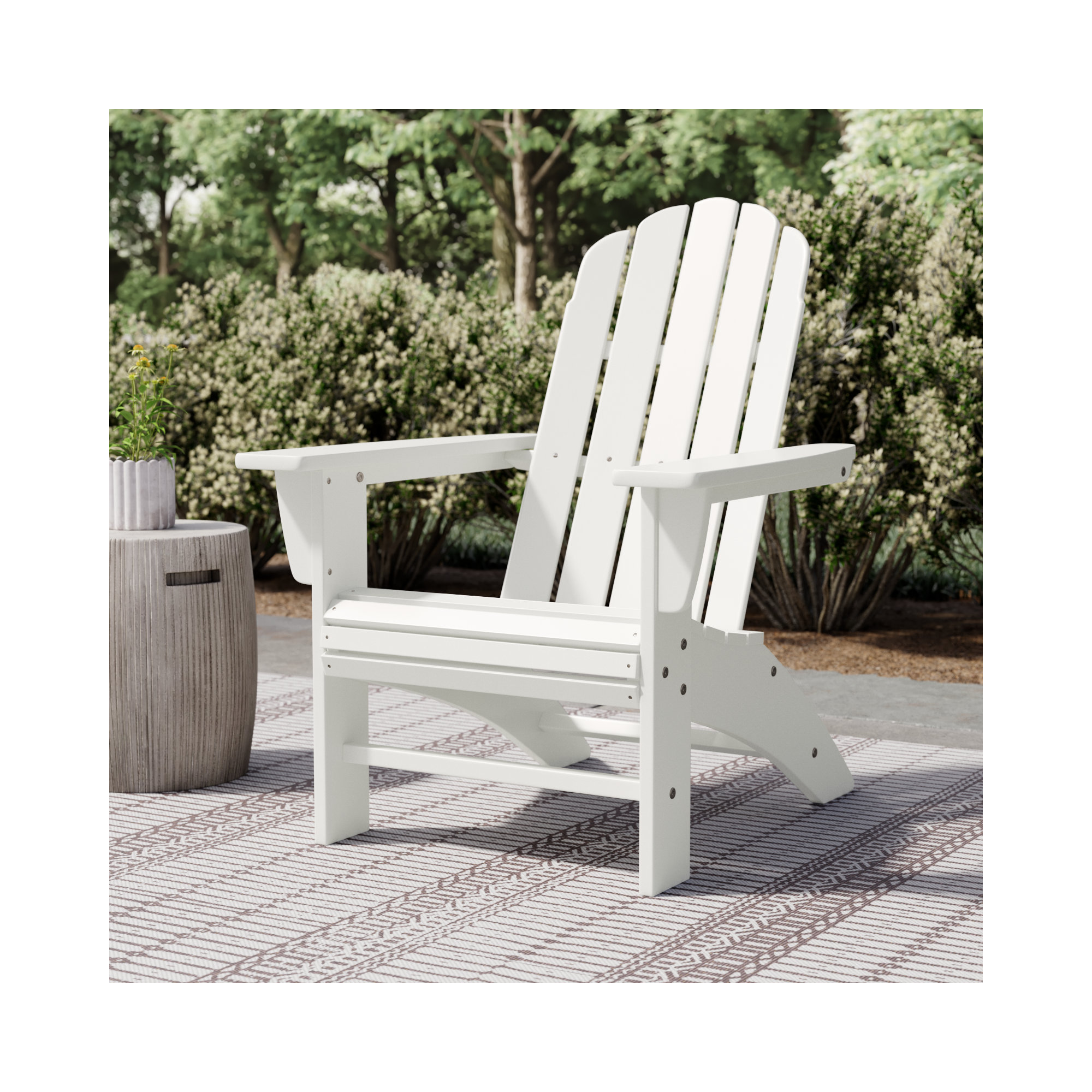 POLYWOOD Vineyard Curveback Resin Adirondack Chair, White