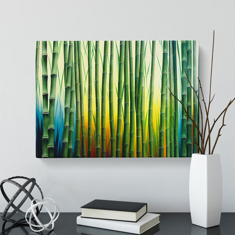 Colourful Bamboo Forest Vol.1 - Wrapped Canvas Print, 35cm H x 50cm W x 3cm D