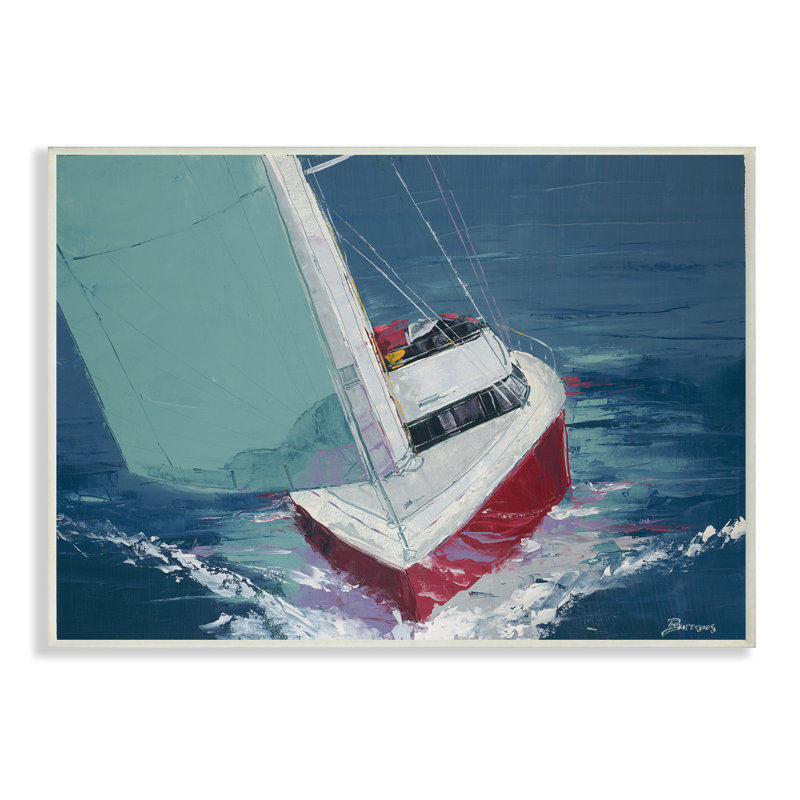 « voilier cruising the ocean », reproduction d’impression sur toile, H 12 po x l 18,5 po x P 0,5 po, Plaque murale