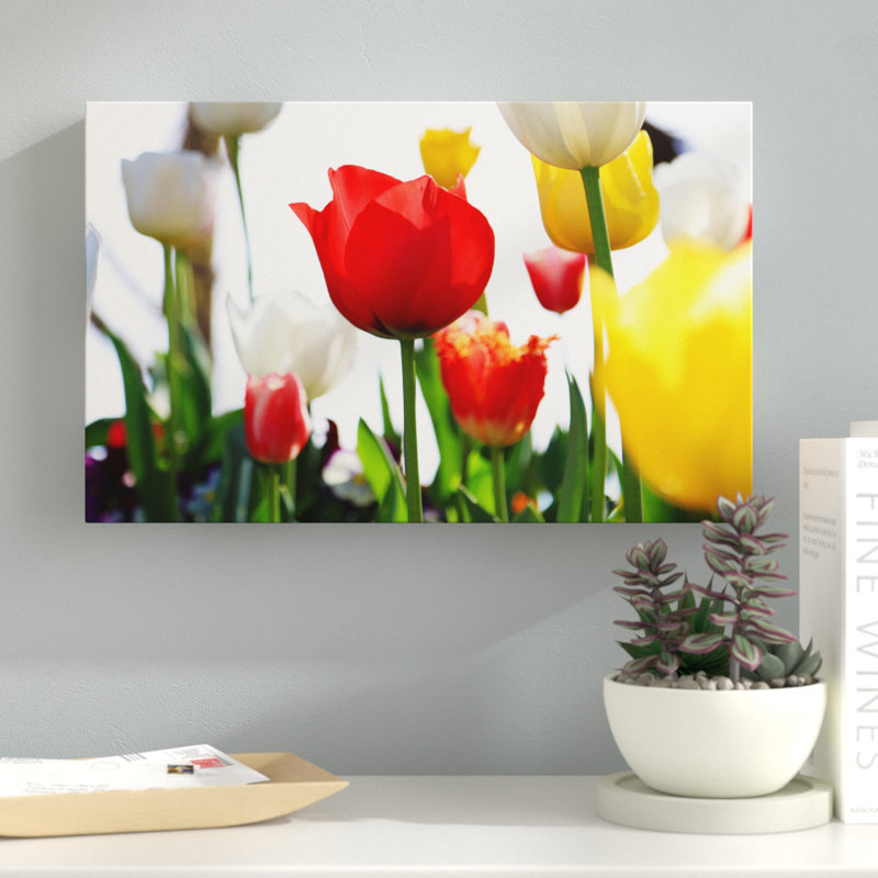 «Red White and Yellow», impression sur toile tendue, H 12 po x l 19 po x P 2 po