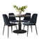 Folmar 4 - Person Dining Table Sets With 35'' Round Table & 4 Upholstered Chenille Chairs