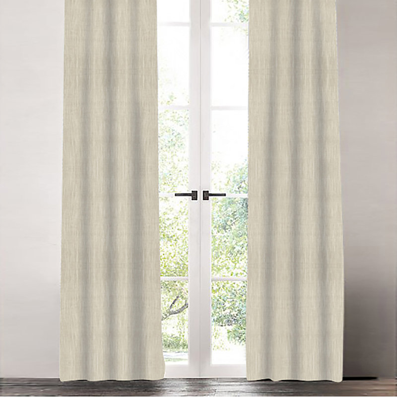 Solid Linen Room Darkening Curtains / Drapes Single Panel, 50" W x 84" L, Natural
