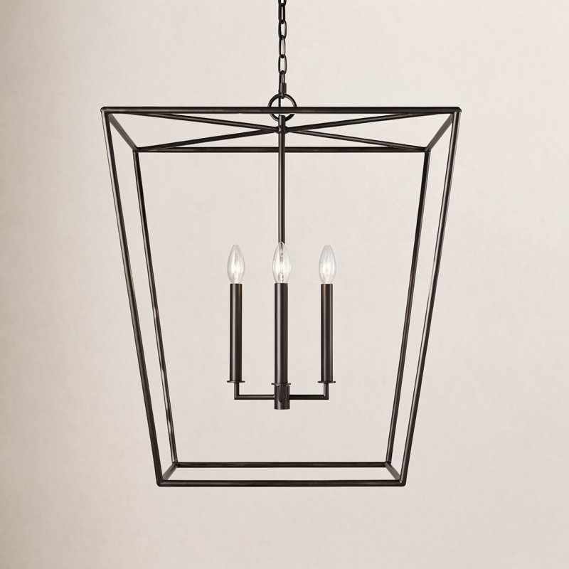 Luminaire suspendu pour vestibule d'entrée de salle à manger 4 lumières Maribel, H 96,25 po x l 25 po x P 25 po, Fer vieilli