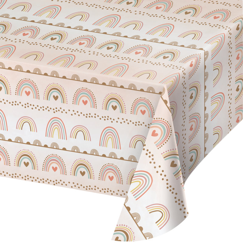 Creative Converting Boho Rainbow Paper Tablecloth, 3 ct