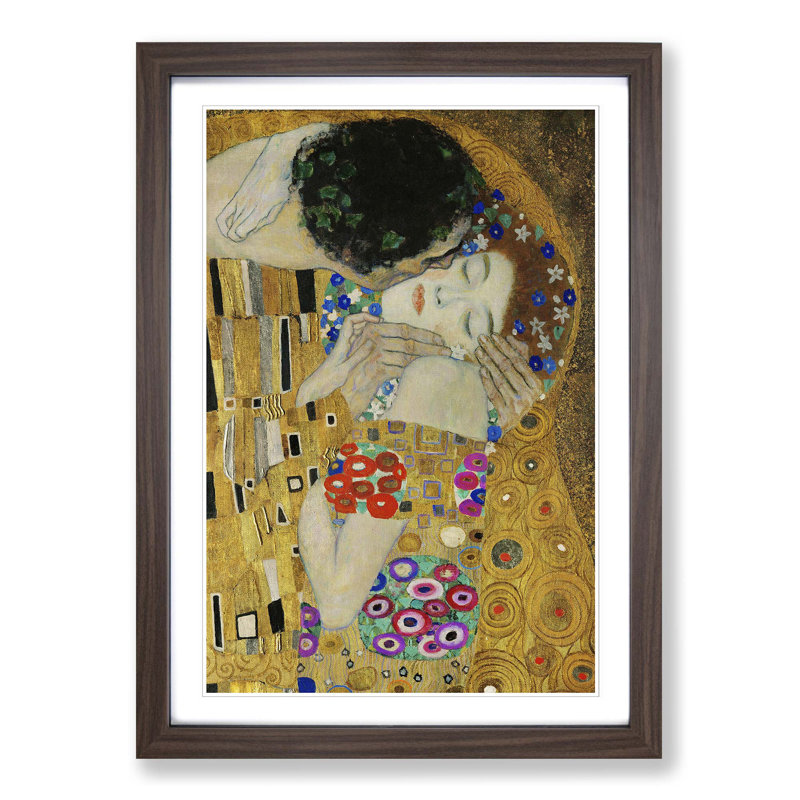 The Kiss No.4 by Gustav Klimt - Framed Print, Walnut