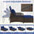 Patio Daybed Loveseat Sofa with Multifunctional Ottoman Blue